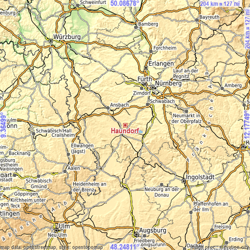 Topographic map of Haundorf