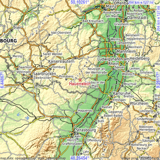 Topographic map of Hauenstein