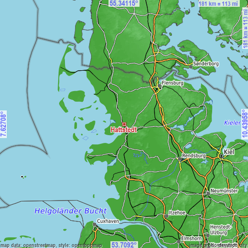 Topographic map of Hattstedt