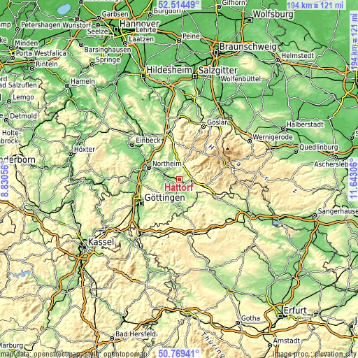 Topographic map of Hattorf