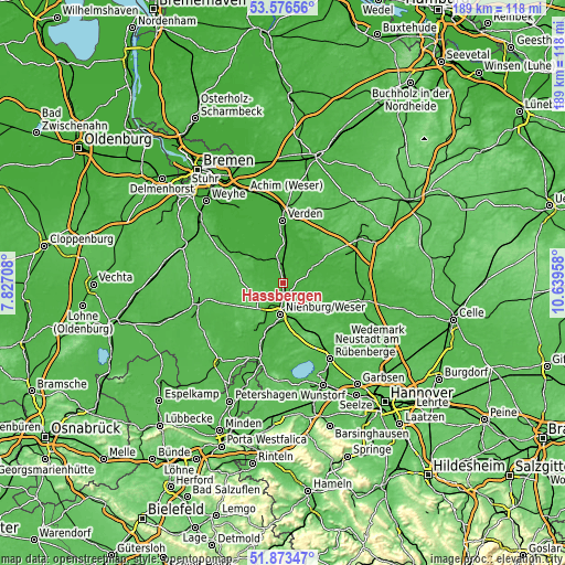 Topographic map of Haßbergen