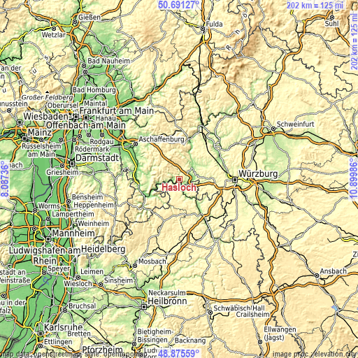 Topographic map of Hasloch