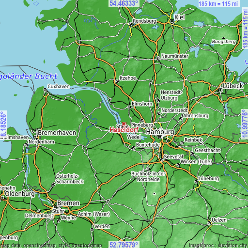 Topographic map of Haseldorf