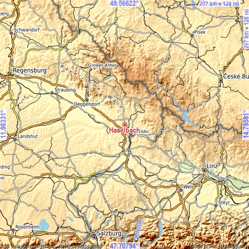 Topographic map of Haselbach