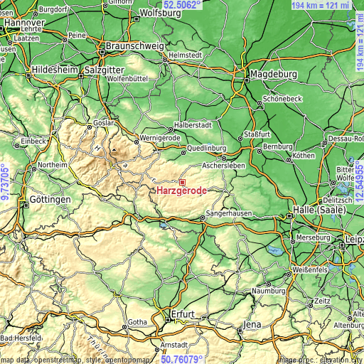 Topographic map of Harzgerode