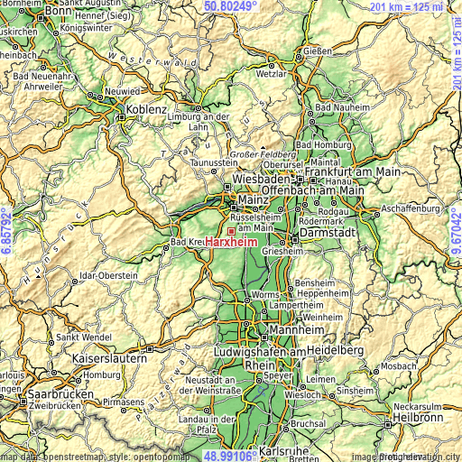 Topographic map of Harxheim
