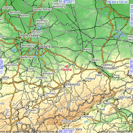 Topographic map of Hartha