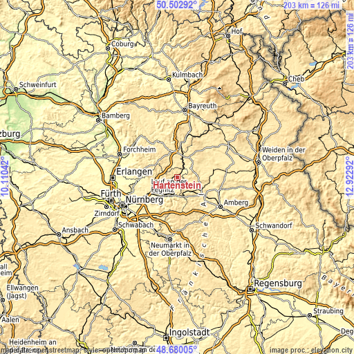 Topographic map of Hartenstein