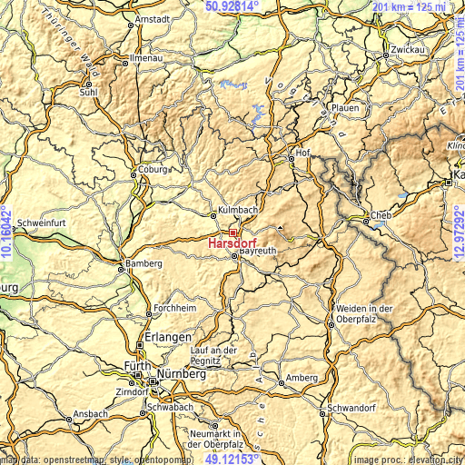 Topographic map of Harsdorf