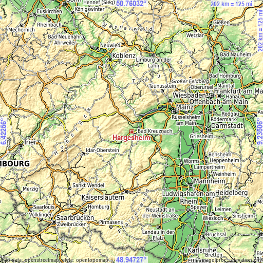 Topographic map of Hargesheim