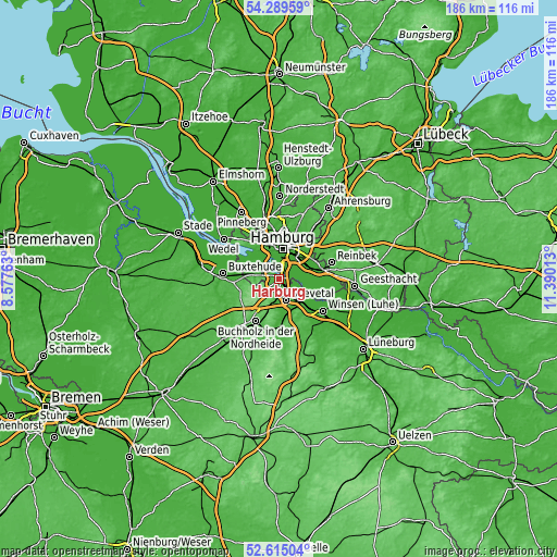 Topographic map of Harburg