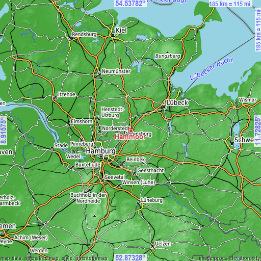 Topographic map of Hammoor