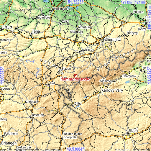 Topographic map of Hammerbrücke