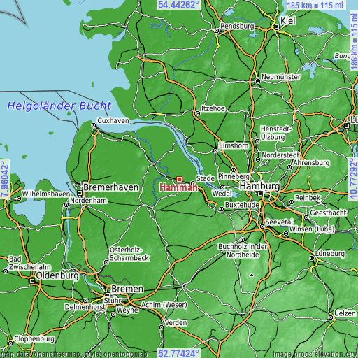 Topographic map of Hammah