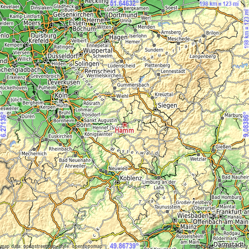 Topographic map of Hamm