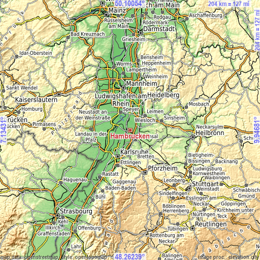 Topographic map of Hambrücken