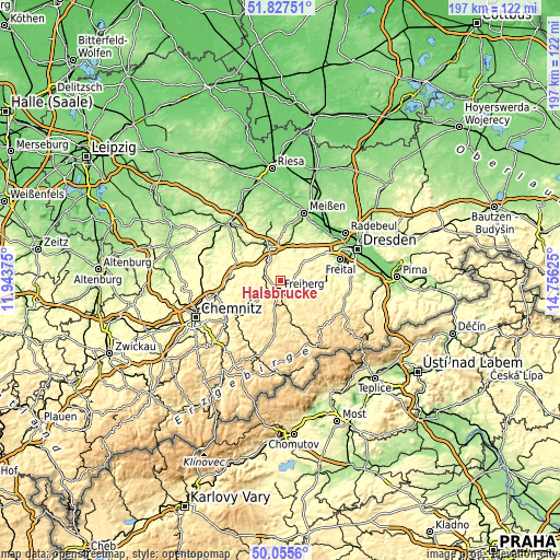 Topographic map of Halsbrücke