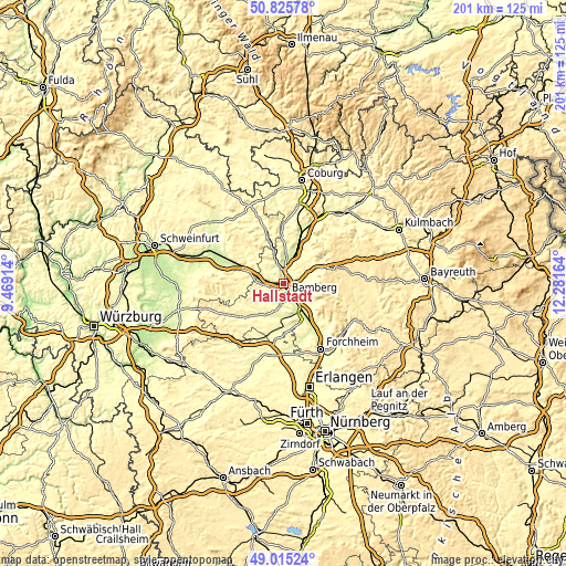 Topographic map of Hallstadt