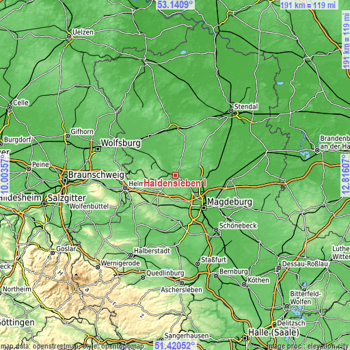 Topographic map of Haldensleben I