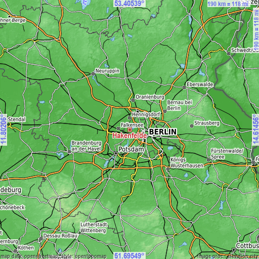 Topographic map of Hakenfelde