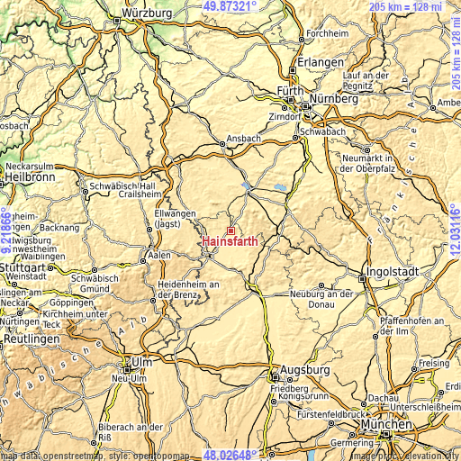 Topographic map of Hainsfarth