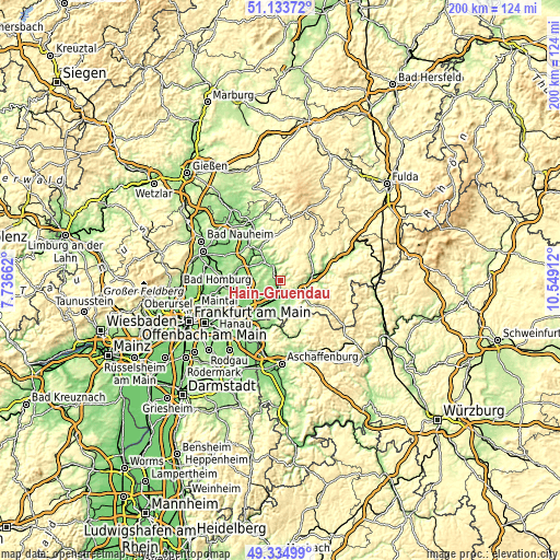 Topographic map of Hain-Gründau