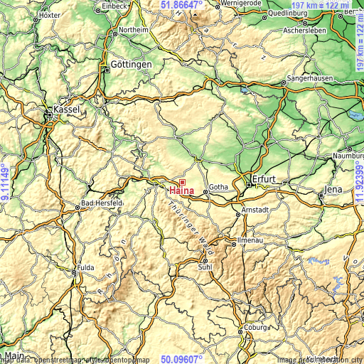 Topographic map of Haina