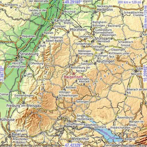 Topographic map of Haigerloch