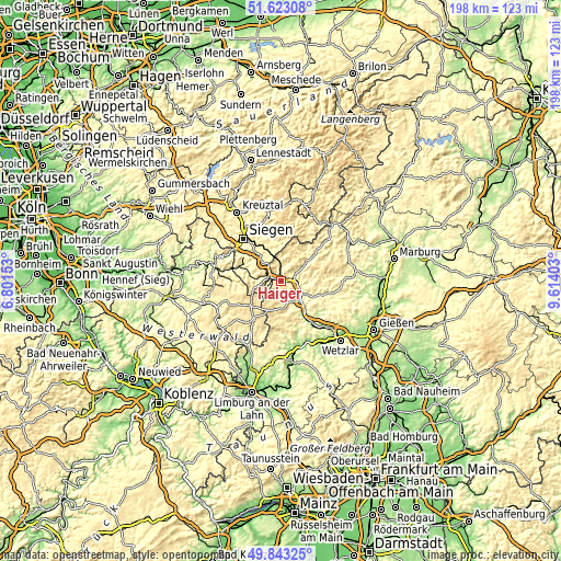 Topographic map of Haiger