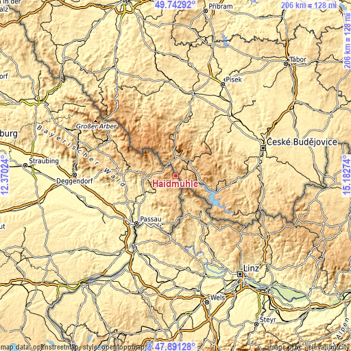 Topographic map of Haidmühle