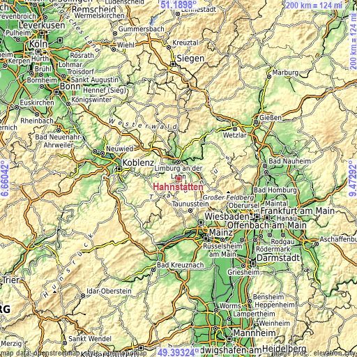 Topographic map of Hahnstätten