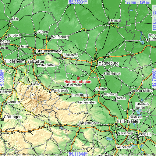 Topographic map of Hadmersleben