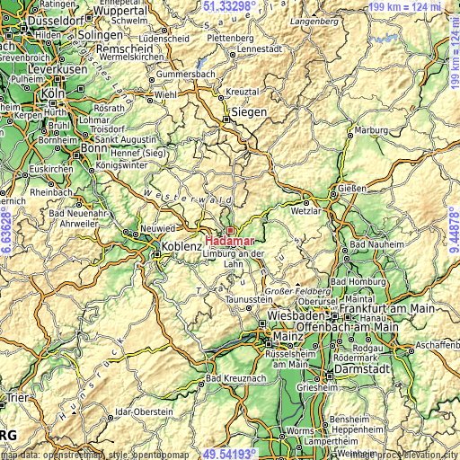 Topographic map of Hadamar