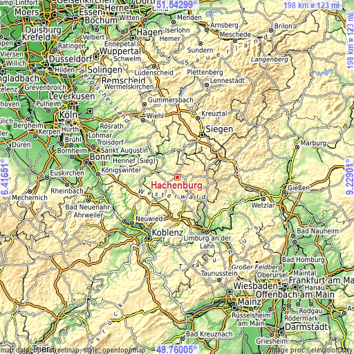 Topographic map of Hachenburg