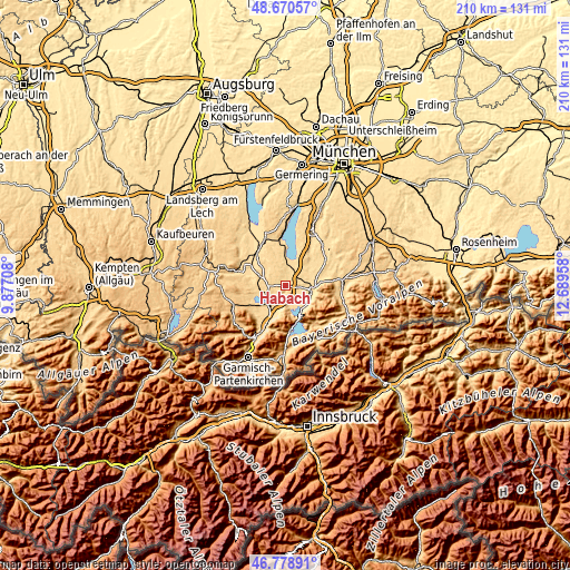 Topographic map of Habach