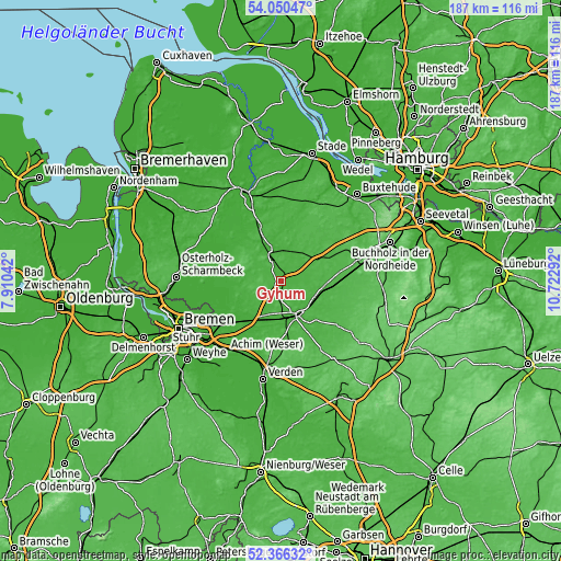 Topographic map of Gyhum