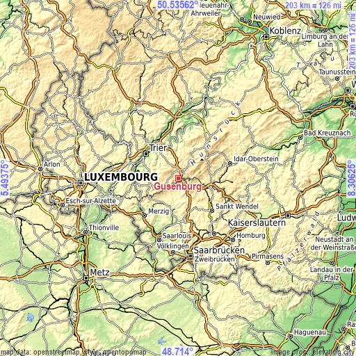 Topographic map of Gusenburg