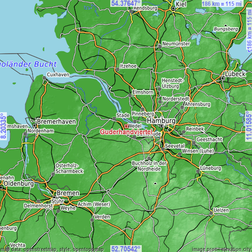 Topographic map of Guderhandviertel