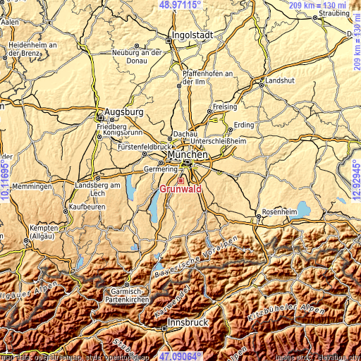 Topographic map of Grünwald