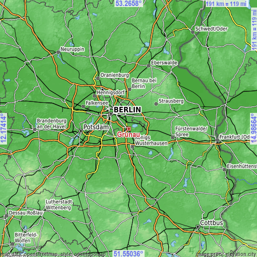 Topographic map of Grünau