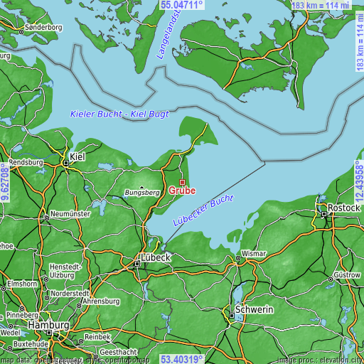 Topographic map of Grube