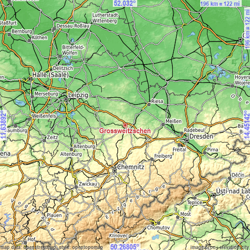 Topographic map of Großweitzschen