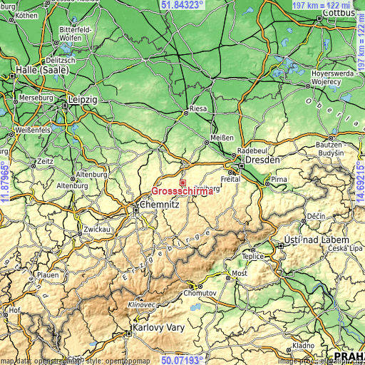 Topographic map of Großschirma