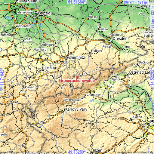 Topographic map of Großrückerswalde