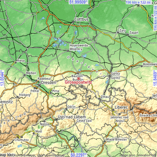 Topographic map of Großpostwitz