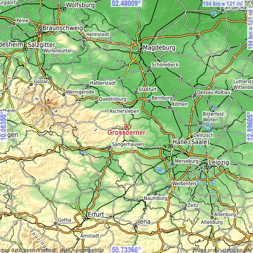 Topographic map of Großörner