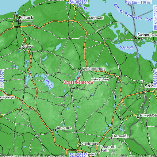 Topographic map of Groß Nemerow