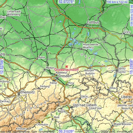 Topographic map of Großnaundorf