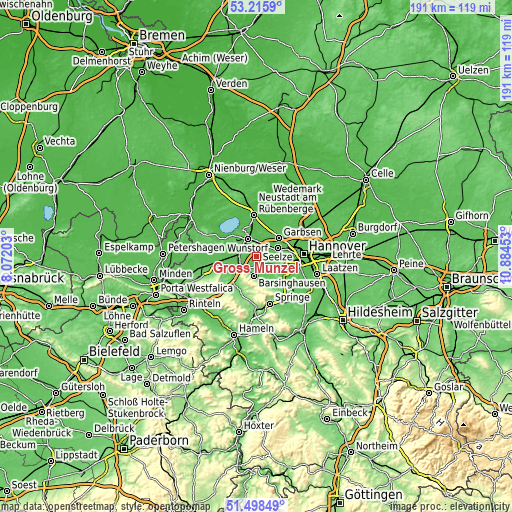 Topographic map of Groß Munzel