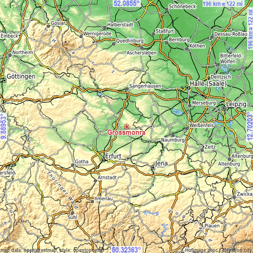 Topographic map of Großmonra